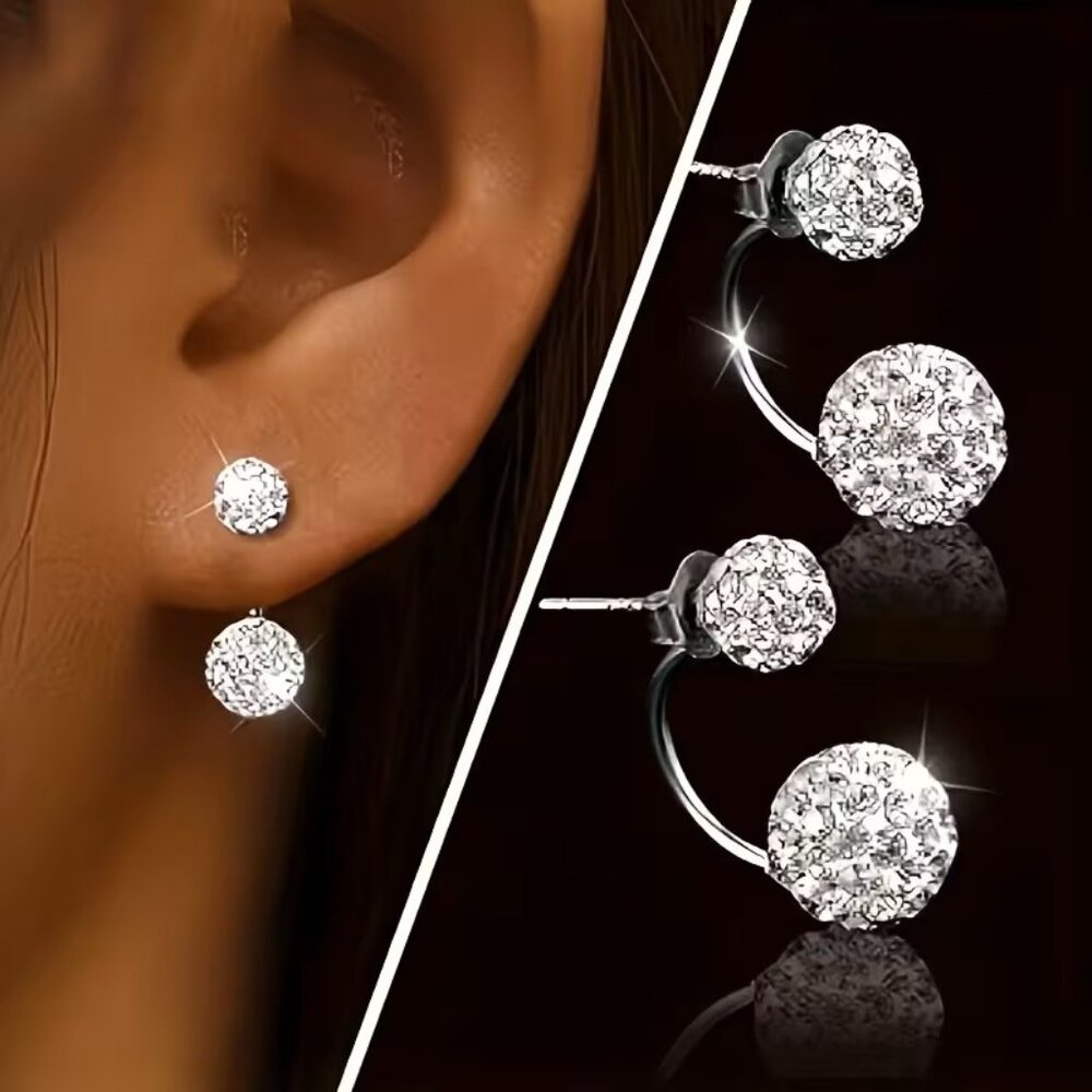 Hypoallergenic Sparkling Earrings for Women - Half-Enclosed Hanging Design